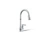 KOHLER K-99260 Artifacts Pull-down kitchen sink faucet with three-function sprayhead, polished chrome
