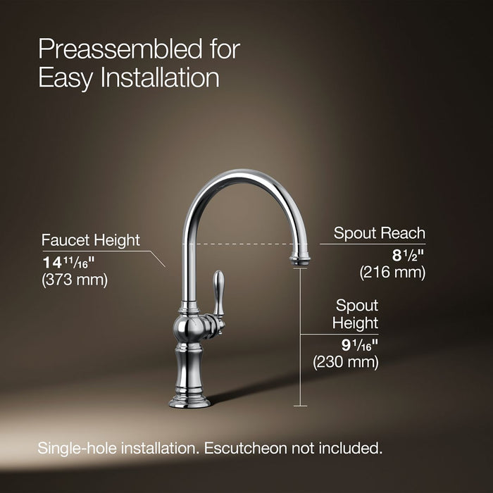 KOHLER K-99263 Artifacts Single-handle kitchen sink faucet
