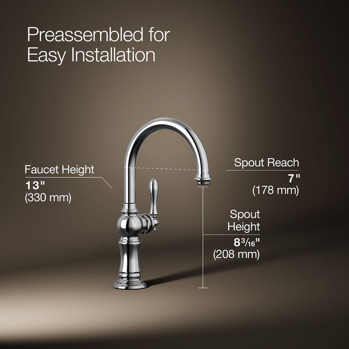 KOHLER K-99264 Artifacts Single-handle kitchen sink faucet