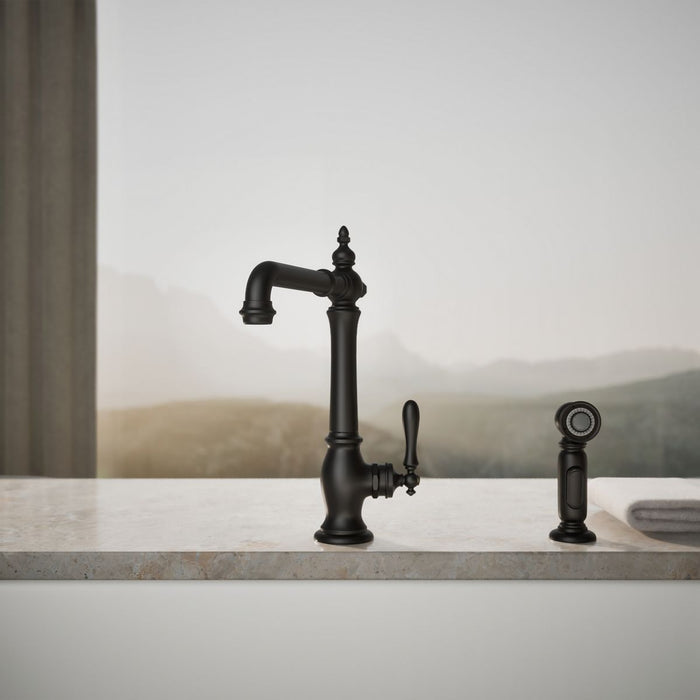 KOHLER K-99265 Artifacts Single-handle kitchen sink faucet with side sprayer