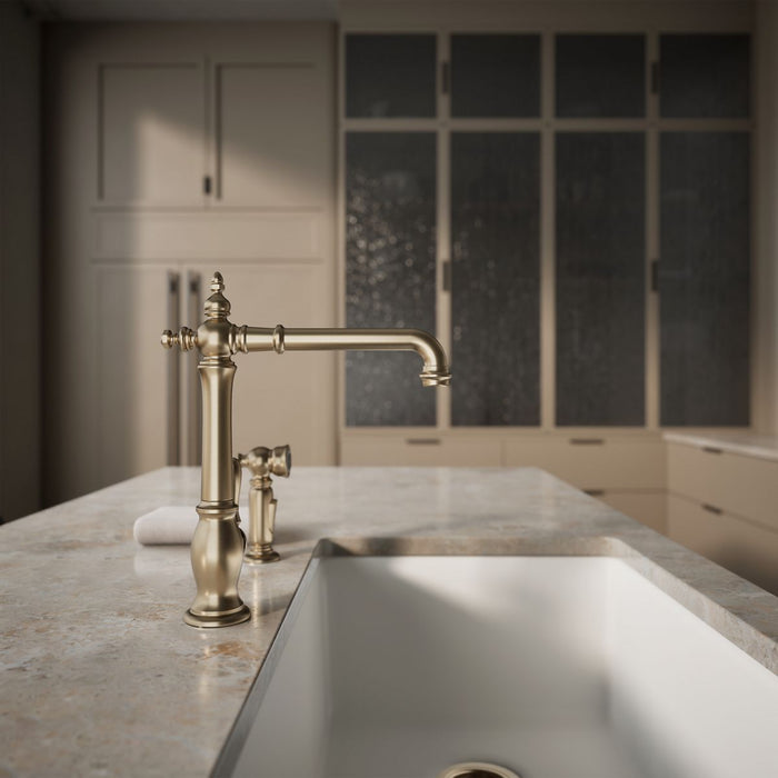 KOHLER K-99265 Artifacts Single-handle kitchen sink faucet with side sprayer