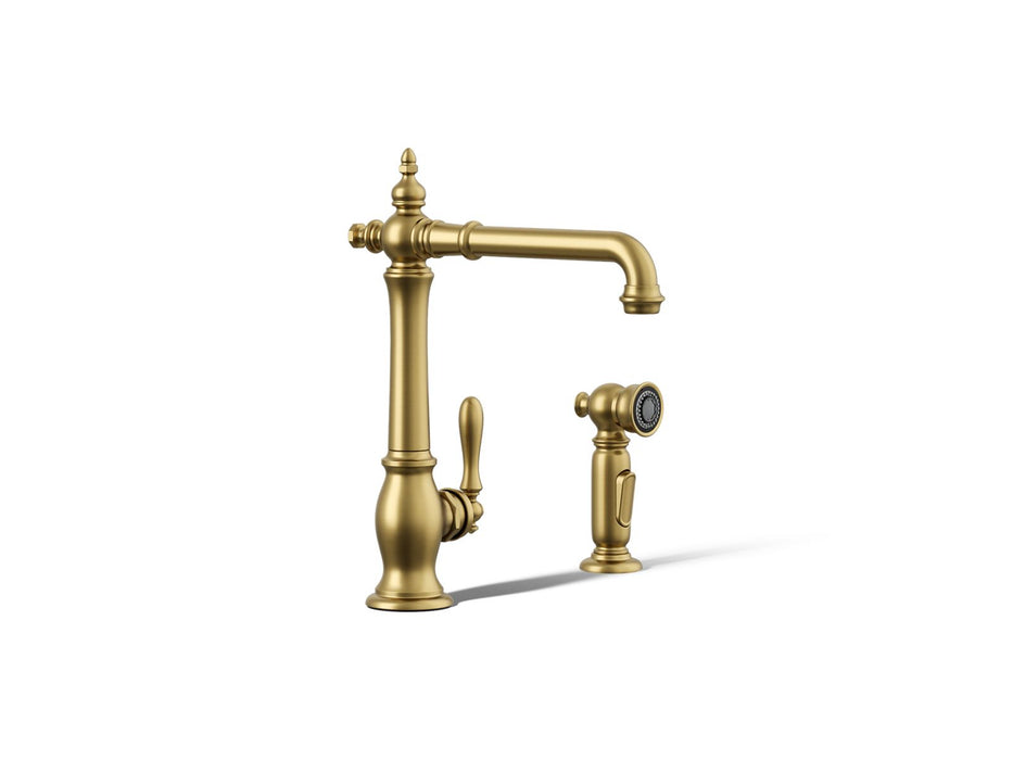 KOHLER K-99265 Artifacts Single-handle kitchen sink faucet with side sprayer