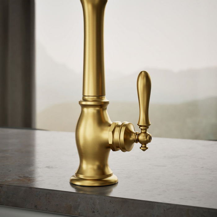 KOHLER K-99265 Artifacts Single-handle kitchen sink faucet with side sprayer