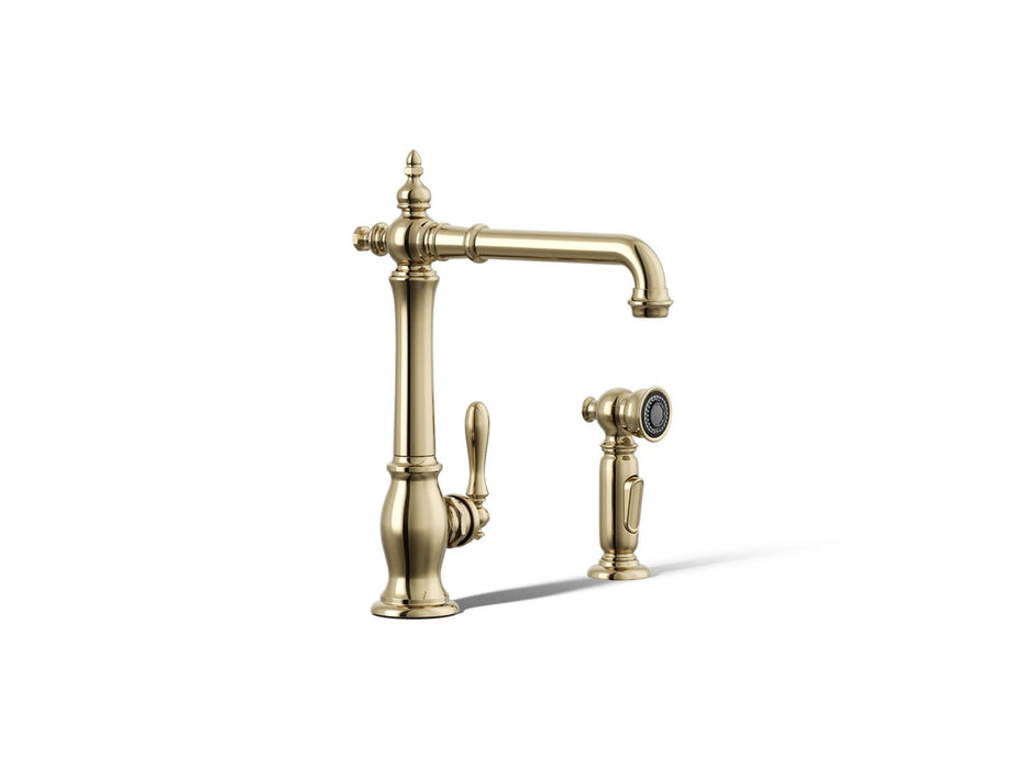 KOHLER K-99265 Artifacts Single-handle kitchen sink faucet with side sprayer