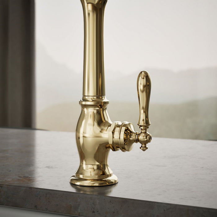 KOHLER K-99265 Artifacts Single-handle kitchen sink faucet with side sprayer