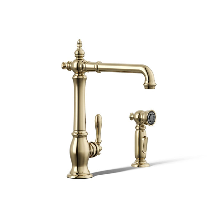 KOHLER K-99265 Artifacts Single-handle kitchen sink faucet with side sprayer