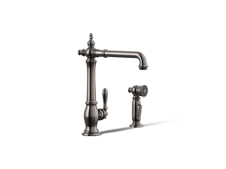 KOHLER K-99265 Artifacts Single-handle kitchen sink faucet with side sprayer