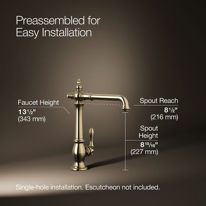 KOHLER K-99266 Artifacts Single-handle kitchen sink faucet