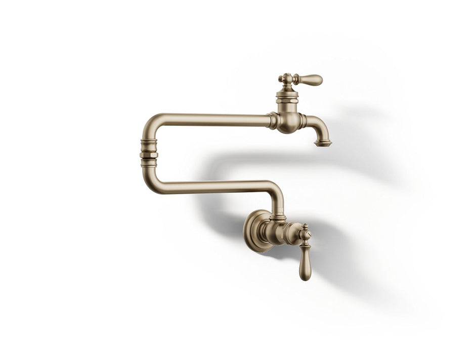 KOHLER K-99270 Artifacts Wall-mount pot filler, vibrant brushed bronze