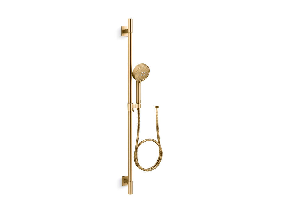 KOHLER K-99898-Y Awaken 42" deluxe four-function handshower kit, 2.5 gpm, vibrant brushed moderne brass