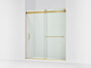 KOHLER K-CA33789-10L Stoneridge 66"-72" W x 80-1/4" H Bypass Shower Door with 3/8"-thick Crystal Clear Glass, Vibrant Brushed