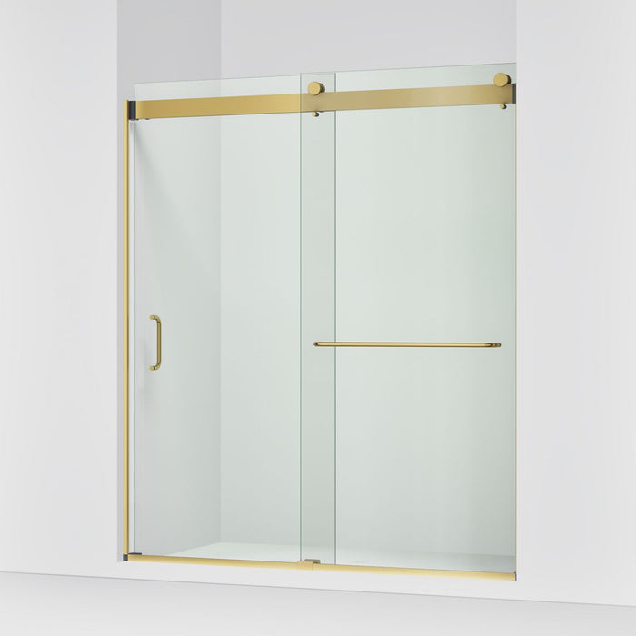 KOHLER K-CA33789-10L Stoneridge 66"-72" W x 80-1/4" H Bypass Shower Door with 3/8"-thick Crystal Clear Glass, Vibrant Brushed
