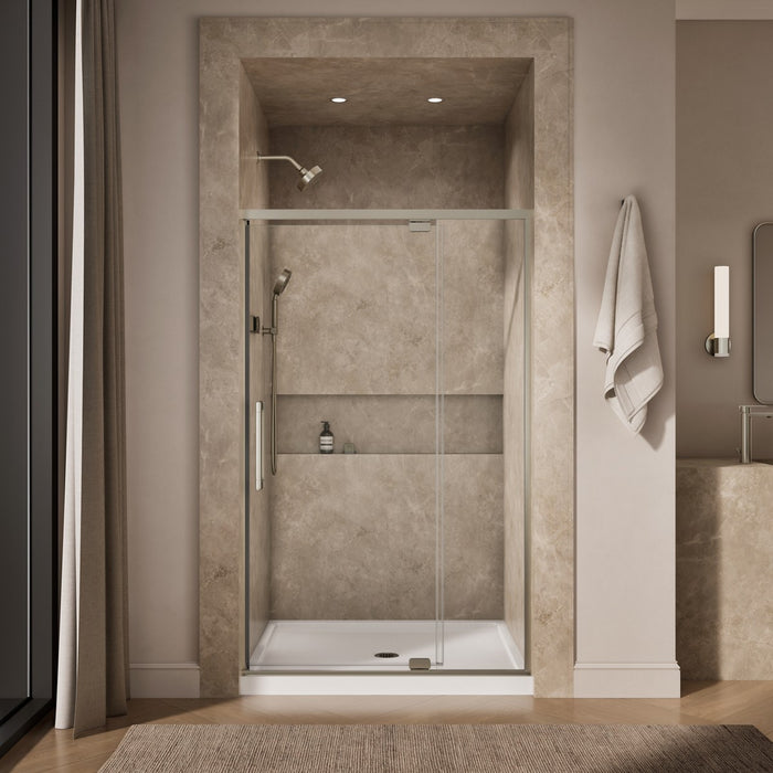 KOHLER K-CA37595-8L Statement 76" H pivot shower door with 5/16"-thick glass, anodized brushed nickel - view 3