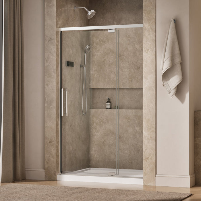 KOHLER K-CA37595-8L Statement 76" H pivot shower door with 5/16"-thick glass, bright polished silver - view 2