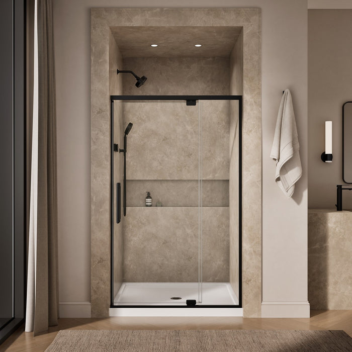 KOHLER K-CA37595-8L Statement 76" H pivot shower door with 5/16"-thick glass, matte black - view 3