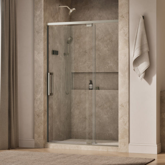 KOHLER K-CA37596-8L Statement 76" H pivot shower door with 5/16"-thick glass, anodized brushed nickel - view 2