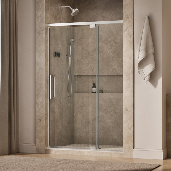 KOHLER K-CA37596-8L Statement 76" H pivot shower door with 5/16"-thick glass, bright polished silver - view 2