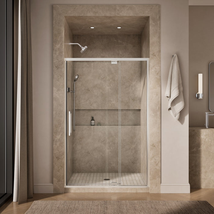KOHLER K-CA37596-8L Statement 76" H pivot shower door with 5/16"-thick glass, bright polished silver - view 3