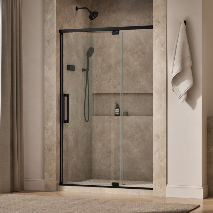 KOHLER K-CA37596-8L Statement 76" H pivot shower door with 5/16"-thick glass, matte black - view 2