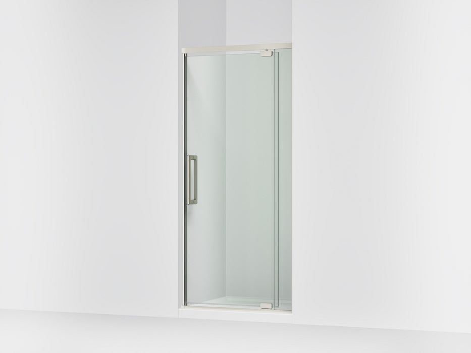 KOHLER K-CA37598-8L Statement 76" H pivot shower door with 5/16"-thick glass, anodized brushed nickel