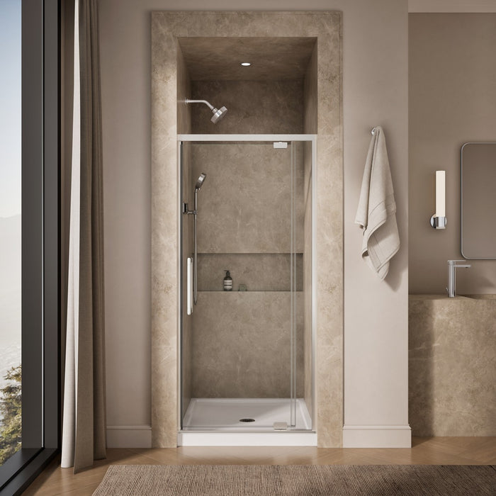 KOHLER K-CA37598-8L Statement 76" H pivot shower door with 5/16"-thick glass, bright polished silver - view 3
