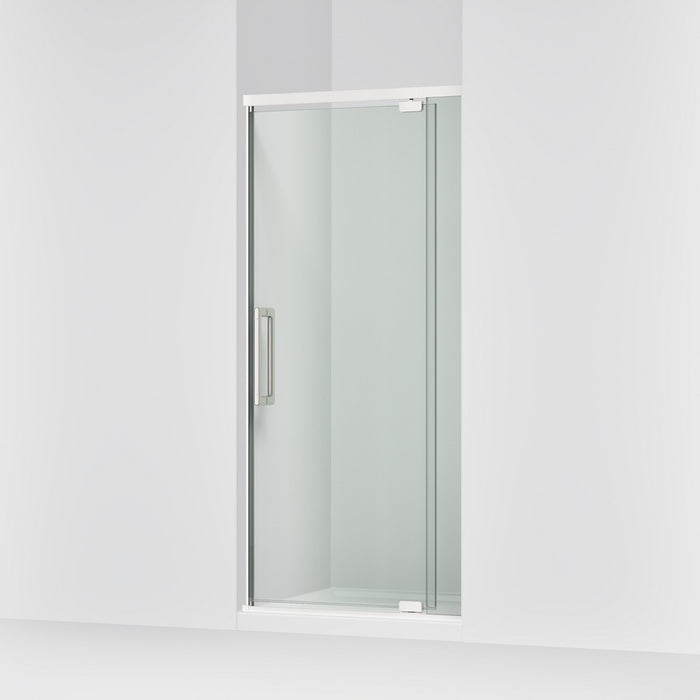 KOHLER K-CA37598-8L Statement 76" H pivot shower door with 5/16"-thick glass, bright polished silver - view 4