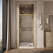 KOHLER K-CA37598-8L Statement 76" H pivot shower door with 5/16"-thick glass, vibrant brushed moderne brass - view 3