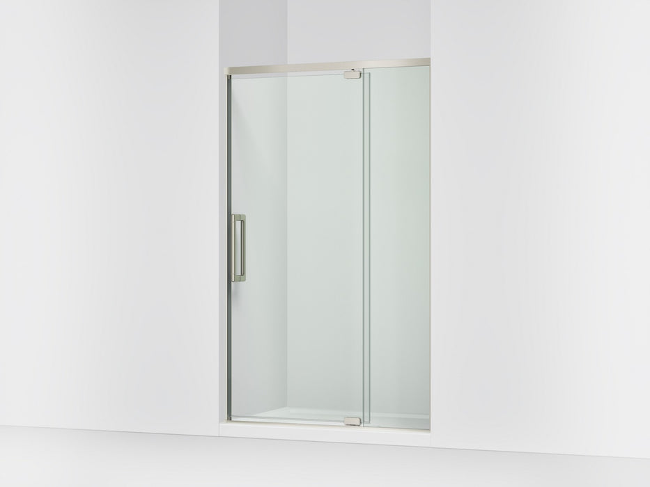 KOHLER K-CA37599-8L Statement 76" H pivot shower door with 5/16"-thick glass, anodized brushed nickel