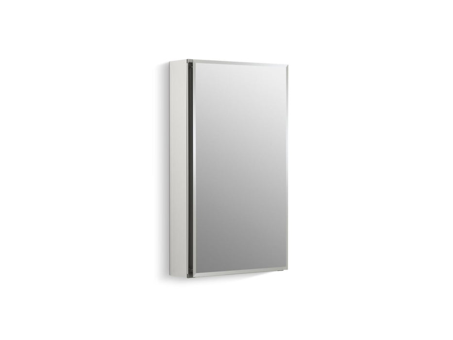 KOHLER K-CB-CLC1526FS CL Series 15" W x 26" H aluminum single-door medicine cabinet with mirrored door, beveled edges,...