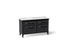KOHLER K-CM33560-BD1 Artifacts 60" bathroom vanity cabinet with sinks and quartz top, slate grey