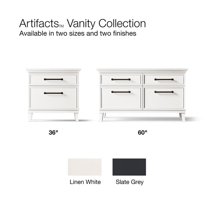 KOHLER K-CM33560-BD1 Artifacts 60" bathroom vanity cabinet with sinks and quartz top, slate grey - view 2
