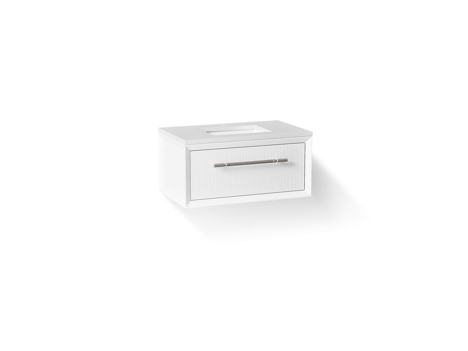 KOHLER K-CM33562-BD1 Enivo 36" wall-hung bathroom vanity cabinet with sink and quartz top, white