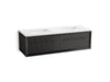 KOHLER K-CM33563-BD11 Enivo 60" Wall-hung Bathroom Vanity Cabinet with Sinks and Quartz Top, Gloss Black - 3/4 view of produc