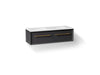 KOHLER K-CM33563-BD1 Enivo 60" wall-hung bathroom vanity cabinet with sinks and quartz top, gloss black
