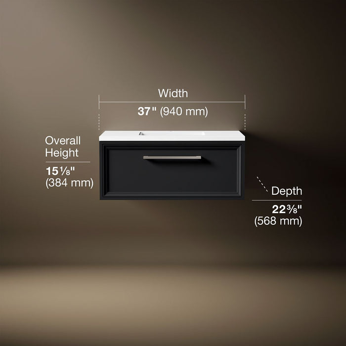 3/4 view of product with dimensions