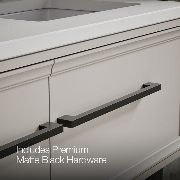 KOHLER K-CM33567-BD23 Lodern 60" Wall-hung Bathroom Vanity Cabinet with Sinks and Quartz Top, Linen White - Detail image of a