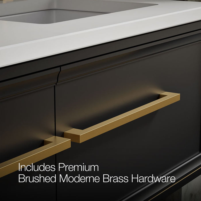 KOHLER K-CM33567-BD23 Lodern 60" Wall-hung Bathroom Vanity Cabinet with Sinks and Quartz Top, Slate Grey - Detail image of a 