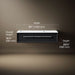 3/4 view of product with dimensions