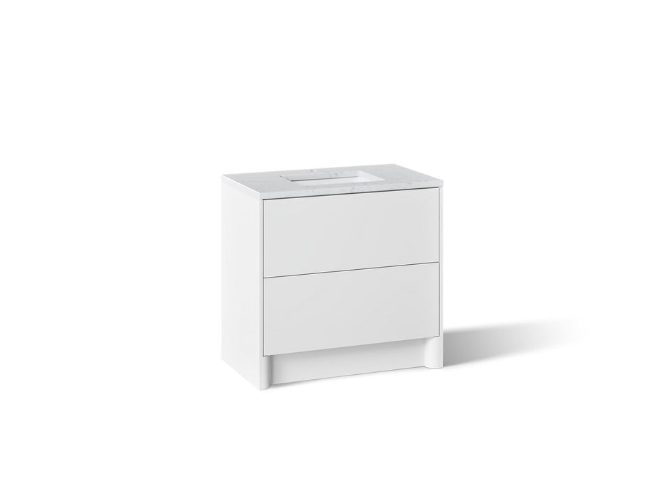 KOHLER K-CM39267-BD1 Statement 36" Bathroom Vanity Set with Sink and Quartz Top, White - 3/4 view of product