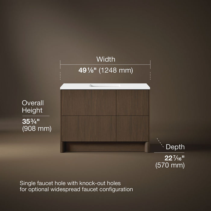 3/4 view of product with dimensions