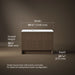 3/4 view of product with dimensions
