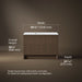 3/4 view of product with dimensions