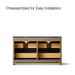KOHLER K-CM39269-BD1 Statement 60" Bathroom Vanity Set with Sinks and Quartz Top, Pale Oak - back view of product