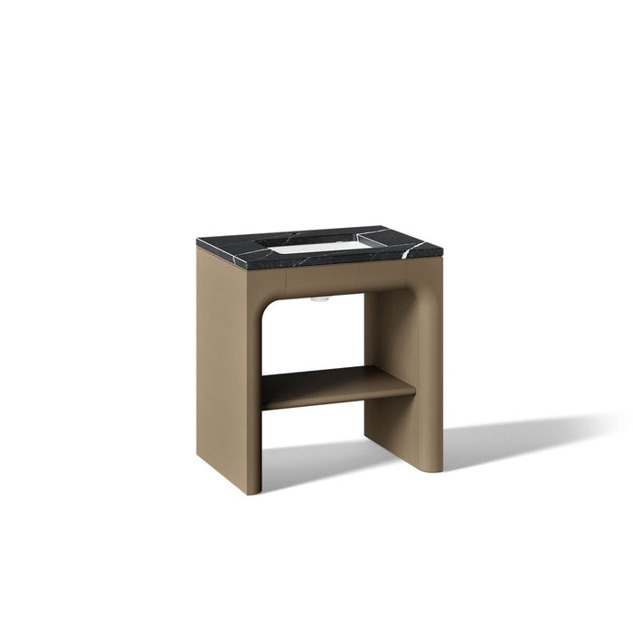 KOHLER K-CM39271-BD1 Statement 30" Console-style Bathroom Vanity Set with Sink and Quartz Top, Pale Oak - 3/4 view of product
