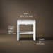 3/4 view of product with dimensions