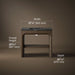 3/4 view of product with dimensions