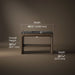 3/4 view of product with dimensions