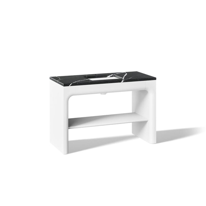 KOHLER K-CM39273-BD1 Statement 48" Console-style Bathroom Vanity Set with Sink and Quartz Top, White - 3/4 view of product