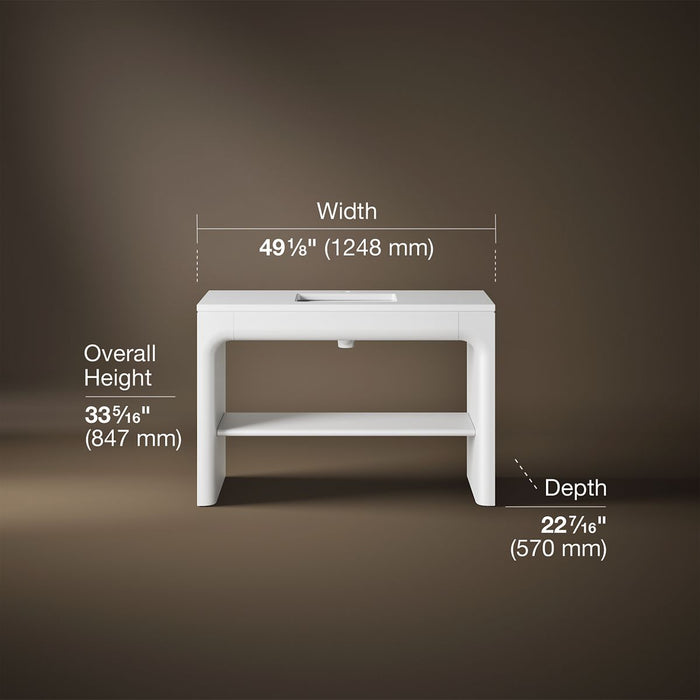 3/4 view of product with dimensions
