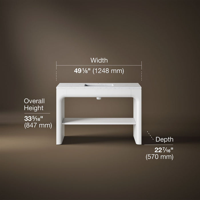 3/4 view of product with dimensions